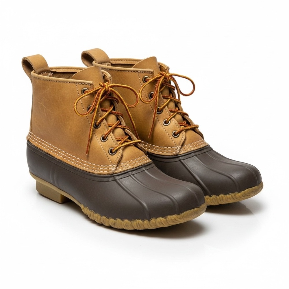 LL Bean 6 Inch Bean Boots Tan Brown Duck Boots Made in USA 175062 Womens 11
